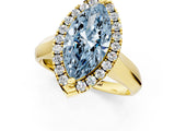Yellow gold Fancy Blue Marquise  Cut Halo Solitaire Engagement Ring with Square Band and Four-Prong Setting_91