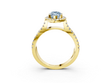 Yellow gold Fancy Blue Marquise  Cut Halo Split Shank Pave Set Ring_66