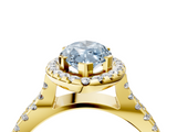 Yellow gold Fancy Blue Marquise  Cut Halo Split Shank Pave Set Ring_67