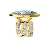 Yellow gold Fancy Blue Marquise  Cut Halo Split Shank Prong Setting Ring_65