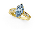 Yellow gold Fancy Blue Marquise  Cut Milgrain Channel Set Engagement Ring with Solitaire Prong Setting_45