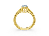 Yellow gold Fancy Blue Marquise  Cut Milgrain Channel Set Engagement Ring with Solitaire Prong Setting_53