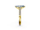 Yellow gold Fancy Blue Marquise  Cut Pavé Band Solitaire Ring with Four-Prong Setting_57