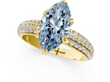 Yellow gold Fancy Blue Marquise  Cut Pave Diamond Engagement Ring with Channel Set Band and Four-Prong Setting_20