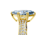 Yellow gold Fancy Blue Marquise  Cut Pave Diamond Engagement Ring with Channel Set Band and Four-Prong Setting_24