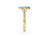 Yellow gold Fancy Blue Marquise Cut Solitaire Cathedral Diamond Engagement Ring with Channel-Set Band and Four-Prong Setting_5