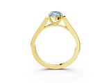 Yellow gold Fancy Blue Marquise Cut Solitaire Cathedral Diamond Engagement Ring with Channel-Set Band and Four-Prong Setting_6