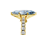 Yellow gold Fancy Blue Marquise  Cut Solitaire Diamond Engagement Ring with Pave Band and Four-Prong Setting_170