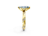Yellow gold Fancy Blue Marquise Cut Solitaire Diamond Engagement Ring with Twisted Pave Band and Four-Prong Setting_5