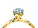 Yellow gold Fancy Blue Marquise Cut Solitaire Diamond Engagement Ring with Twisted Pave Band and Four-Prong Setting_7