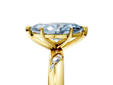 Yellow gold Fancy Blue Marquise Cut Solitaire Diamond Engagement Ring with Twisted Pave Band and Four-Prong Setting_8