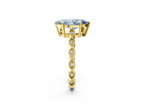 Yellow gold Fancy Blue Marquise Cut Solitaire Diamond Ring with Infinity Twist Band and Four-Prong Setting_26