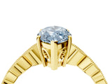 Yellow gold Fancy Blue Marquise Cut Solitaire Diamond Ring with Infinity Twist Band and Four-Prong Setting_28