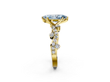 Yellow gold Fancy Blue Marquise  Cut Solitaire Diamond Twisted Band with Pave Setting_64