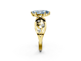 Yellow gold Fancy Blue Marquise  Cut Solitaire Diamond with Side Stones on Criss-Cross Band and Four-Prong Setting_5