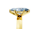Yellow gold Fancy Blue Marquise  Cut Solitaire Engagement Ring with Flat Band and Four-Prong Setting 5