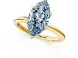 Yellow gold Fancy Blue Marquise  Cut Solitaire Engagement Ring with Four-Prong Setting and Classic Band_21