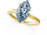 Yellow gold Fancy Blue Marquise  Cut Solitaire Engagement Ring with Four-Prong Setting on a Classic Band_21
