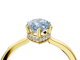 Yellow gold Fancy Blue Marquise  Cut Solitaire Engagement Ring with Four-Prong Setting on a Classic Band_24