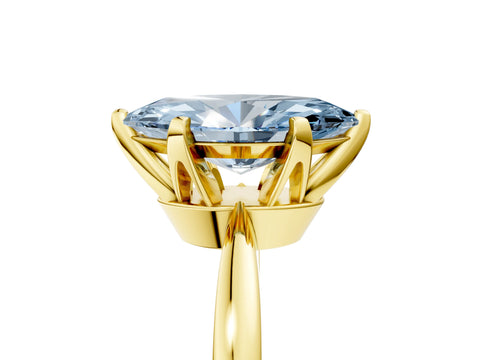 Yellow gold Fancy Blue Marquise Cut Solitaire Engagement Ring with Six-Prong Setting and Tapered Band_5