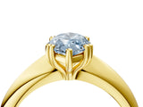 Yellow gold Fancy Blue Marquise  Cut Solitaire Engagement Ring with Tapered Band and Four-Prong Setting 5