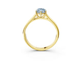 Yellow gold Fancy Blue Marquise Cut Solitaire Engagement Ring with Tapered Band and Four-Prong Setting_6