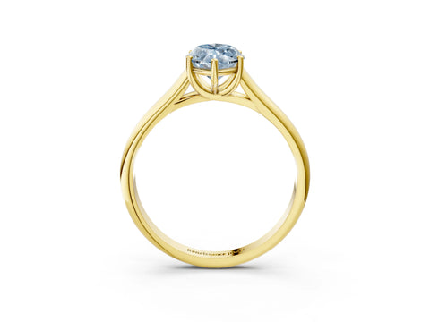 Yellow gold Fancy Blue Marquise Cut Solitaire Engagement Ring with Tapered Band and Four-Prong Setting_6