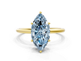 Yellow gold Fancy Blue Marquise  Cut Solitaire Engagement Ring with Thin Band and Four-Prong Setting_3