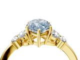 Yellow gold Fancy Blue Marquise  Cut Solitaire Floral Diamond Ring with Four-Prong Setting_58