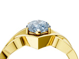 Yellow gold Fancy Blue Marquise Cut Solitaire Intertwined Band Prong Setting Ring_4