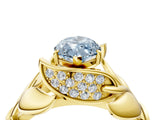 Yellow gold Fancy Blue Marquise Cut Solitaire Leaf-Inspired Engagement Ring with Prong Setting_16
