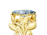 Yellow gold Fancy Blue Marquise Cut Solitaire Leaf-Inspired Engagement Ring with Prong Setting_17