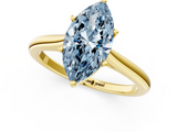 Yellow gold Fancy Blue Marquise  Cut Solitaire Ring with Cathedral Band and Four-Prong Setting_94
