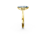 Yellow gold Fancy Blue Marquise  Cut Solitaire Ring with Cathedral Band and Four-Prong Setting_95