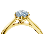 Yellow gold Fancy Blue Marquise  Cut Solitaire Ring with Cathedral Band and Four-Prong Setting_97