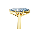 Yellow gold Fancy Blue Marquise  Cut Solitaire Ring with Cathedral Band and Four-Prong Setting_98