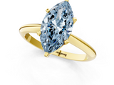 Yellow gold Fancy Blue Marquise  Cut Solitaire Ring with Four-Prong Setting on a Classic Band_63