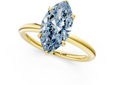 Yellow gold Fancy Blue Marquise  Cut Solitaire Ring with Thin Band and Four-Prong Setting_17
