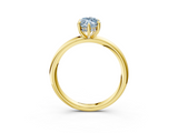 Yellow gold Fancy Blue Marquise  Cut Solitaire Ring with Thin Band and Four-Prong Setting_19