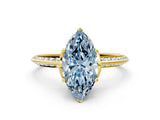 Yellow gold Fancy Blue Marquise Cut Solitaire Split Shank Pave Diamond Engagement Ring with Four-Prong Setting_24