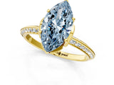 Yellow gold Fancy Blue Marquise Cut Solitaire Split Shank Pave Diamond Engagement Ring with Four-Prong Setting_25