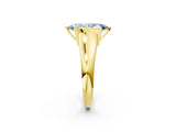 Yellow gold Fancy Blue Marquise Cut Solitaire Tension Set Diamond Ring with Split Shank Band_2