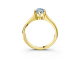 Yellow gold Fancy Blue Marquise Cut Solitaire Tension Set Diamond Ring with Split Shank Band_3