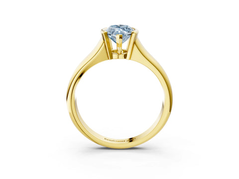 Yellow gold Fancy Blue Marquise Cut Solitaire Tension Set Diamond Ring with Split Shank Band_3