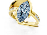 Yellow gold Fancy Blue Marquise Cut Solitaire Tension-Set Diamond Split Shank Ring_1
