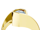 Yellow gold Fancy Blue Marquise Cut Solitaire Tension-Set Diamond Split Shank Ring_4