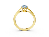 Yellow gold Fancy Blue Marquise  Cut Solitaire Twist Band Ring with Four-Prong Setting_38