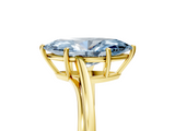 Yellow gold Fancy Blue Marquise  Cut Solitaire Twist Band Ring with Four-Prong Setting_40