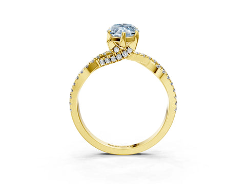 Yellow gold Fancy Blue Marquise Cut Solitaire Twist Pave Diamond Engagement Ring with Prong Setting_39