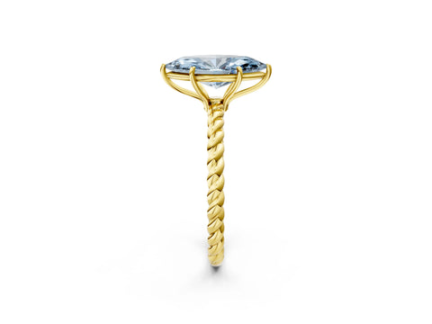 Yellow gold Fancy Blue Marquise Cut Solitaire Twisted Band 4-Prong Ring_2